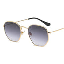 Óculos de Sol Masculinos Hexagonais NOVOS Óculos de Sol Femininos Armação de Metal Óculos de Pesca Dourados Chá Lentes de Sol Homem Óculos UV400