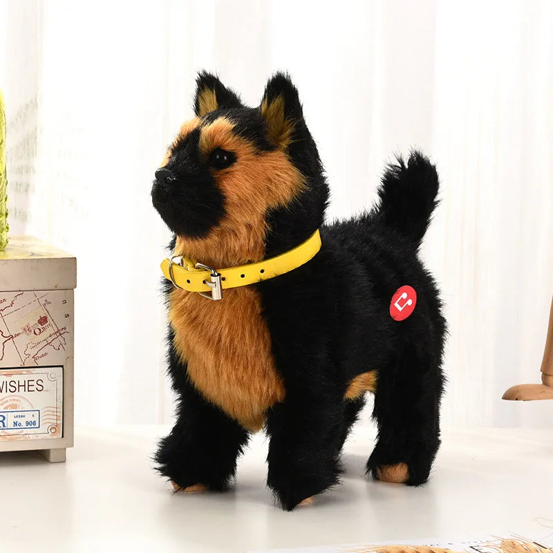 Brinquedos de Cachorro Robô Filhote Interativo Animal de Pelúcia Eletrônico Controle de Som Andar Latir Ursinho Elétrico Controle ao Toque Música Presente para Criança