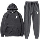 Conjunto de 2 Peças de Agasalho Esportivo de Basquete Marca Moletom Calça Moletom Masculino Feminino Conjunto de Treino Moda Casual Roupas Esportivas com Capuz Sudadera Hombre