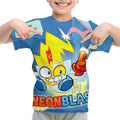 Camiseta Padrão 3D SuperThings Infantil Camiseta O-neck Manga Curta Roupas Meninas Casual Camiseta Tops Primavera Verão Roupas Infantis