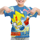Camiseta Padrão 3D SuperThings Infantil Camiseta O-neck Manga Curta Roupas Meninas Casual Camiseta Tops Primavera Verão Roupas Infantis