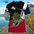 Camiseta Masculina Oversized de Manga Curta com Estampa 3D de Pesca Roupas de Pesca ao Ar Livre Top de Manga Curta