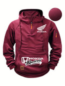 Moletom com Capuz Honda Logo Motorcycle Masculino Moletom Honda com Zíper Superior Roupas Externas de Outono e Inverno
