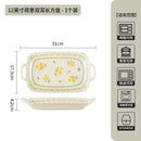 Pratos no Estilo do Campo Francês, Tigelas de Arroz para Uso Doméstico, Novo Conjunto de Louças de Cerâmica com Cor sob Esmalte, Pratos Profundos de Alta Qualidade