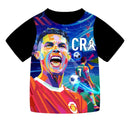 Camiseta de Futebol Infantil de Verão CR7 para Meninos e Meninas, Fantasia No.7, Conjunto de Pijama com Camiseta + Calça, Futebol Ronaldo CR7 Impressão, Roupas Infantis, Presentes