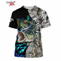 Camiseta Masculina Oversized de Manga Curta com Estampa 3D de Pesca Roupas de Pesca ao Ar Livre Top de Manga Curta