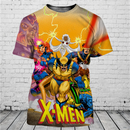 Camiseta 3D masculina da moda com estampa de personagem de desenho animado popular, verão, manga curta, solta e chamativa