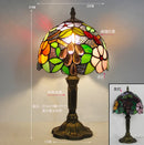 Table Lamp 8 Inches Stained Glass Bedside Lamp Red Rose Desk Reading Light Bedroom Living Room Home Office