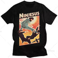 Camisetas Gráficas Engraçadas de Jesus Ninjesus Kung Fu Camiseta Casual Curta Roupas Femininas e Masculinas Tops Streetwear Japão Anime