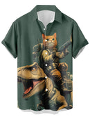 Camiseta Masculina Engraçada com Gato de Desenho Animado 3D Estampado Para Homens Camisetas Estampadas de Dinossauro Engraçadas Moda Nova Roupas Casuais Oversized Masculinas
