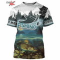 Camiseta Masculina Oversized de Manga Curta com Estampa 3D de Pesca Roupas de Pesca ao Ar Livre Top de Manga Curta