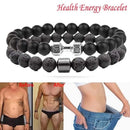 Pulseiras Masculinas de Terapia de Saúde com Energia, Proteção à Saúde, Hematita, Halteres, Pedras Naturais, Pulseiras de Ímã, Presentes