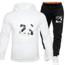 O moletom com capuz é um conjunto masculino para a Primavera de 2025 e um conjunto feminino para roupas esportivas femininas, com capuz e calças de moletom.