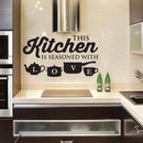 Adesivos de Parede para Cozinha ESTA COZINHA É TEMPERADA COM AMOR Adesivos de Parede com Frases Decoração de Restaurante e Casa