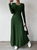 Vestidos Femininos Roupas Femininas Novo Vestido Longo de Manga Longa com Decote em V Tricotado para Mulheres Vestidos Longos Elegantes de Festa Roupas Góticas 2025