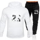 O moletom com capuz é um conjunto masculino para a Primavera de 2025 e um conjunto feminino para roupas esportivas femininas, com capuz e calças de moletom.