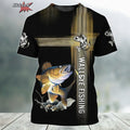 Camiseta Masculina Oversized de Manga Curta com Estampa 3D de Pesca Roupas de Pesca ao Ar Livre Top de Manga Curta