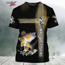 Camiseta Masculina Oversized de Manga Curta com Estampa 3D de Pesca Roupas de Pesca ao Ar Livre Top de Manga Curta