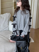 Moletom Infantil Menina com Capuz e Laço, Manga Longa, Roupas para Meninas, Outono e Primavera