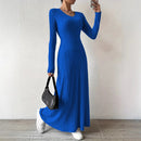 Vestidos Femininos Roupas Femininas Novo Vestido Longo de Manga Longa com Decote em V Tricotado para Mulheres Vestidos Longos Elegantes de Festa Roupas Góticas 2025