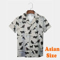 Camisas Havaianas de Gato Engraçado Impressas em 3D para Homens, Camisas de Lapela Estilo Grafite Hip Hop, Camiseta com Padrão Retrô de Ondas Japonesas