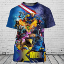 Camiseta 3D masculina da moda com estampa de personagem de desenho animado popular, verão, manga curta, solta e chamativa