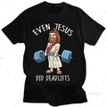 Camisetas Gráficas Engraçadas de Jesus Ninjesus Kung Fu Camiseta Casual Curta Roupas Femininas e Masculinas Tops Streetwear Japão Anime