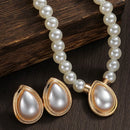 Novos Conjuntos de Joias de Casamento para Noivas Femininas Moda Elegante Minimalista Pérola Imitada Gota de Água Gargantilha Colar e Brincos