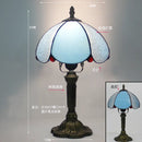 Table Lamp 8 Inches Stained Glass Bedside Lamp Red Rose Desk Reading Light Bedroom Living Room Home Office