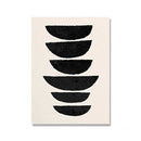 Arte de Parede Abstrata Moderna Geométrica de Meados do Século Arcos Pretos Poster em Lona HD Decoração para Sala de Estar e Quarto