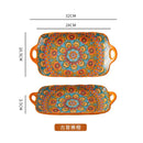 Pratos Jantar Boêmios Binaurais Prato de Cerâmica Grande Retangular para Peixe Prato de Cerâmica para Sushi para Casa Cozinha Restaurante Presente