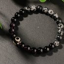 pulseiras de olho para mulheres fofas primavera verão férias na praia joias contas de pedra natural pulseiras contas roxas pretas cinza