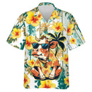 Camisas Engraçadas e Legais de Vaca Roupas Masculinas Camisa de Botão com Lapela Havaiana Estampa 3D Casual Moda Padrão de Personalidade Blusa na Moda