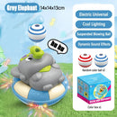 Brinquedo infantil interativo com elefante elétrico divertido, carro deslizante, suspensão de bola, desvio automático de obstáculos, música, som e luz
