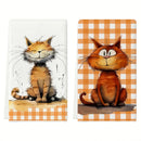 Conjunto de 2 Panos de Prato Divertidos com Gatos, Toalhas de Cozinha, Toalhas de Mão, Toalhas Decorativas para Cozinha, Presentes para Vizinhos, Presentes de Casa Nova Aconchegantes para Amigos, Presentes para Mãe, Presentes de Aniversário para Amigos.