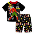 Camiseta de Futebol Infantil de Verão CR7 para Meninos e Meninas, Fantasia No.7, Conjunto de Pijama com Camiseta + Calça, Futebol Ronaldo CR7 Impressão, Roupas Infantis, Presentes