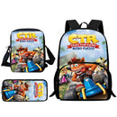 Mochilas Infantis Cartoon Crash Bandicoots Bolsa de Ombro Estojo de Lápis Mochilas Escolares de Grande Capacidade para Meninos e Meninas Melhor Presente