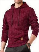 Moletom Novo Primavera Outono Streetwear Moda Casaco Masculino de Cor Sólida com Capuz, Casual, Folgado, de Fleece, Roupas Masculinas