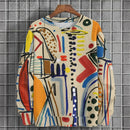 Moletom Masculino Pulôver com Estampa de Grafite Arte Gráfica 3D Manga Longa Top O-Neck Casual Streetwear