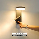 Luminária de parede para quarto com interruptor, holofote rotativo, moderna, simples, criativa em preto e branco, personalizada para quartos de hotel