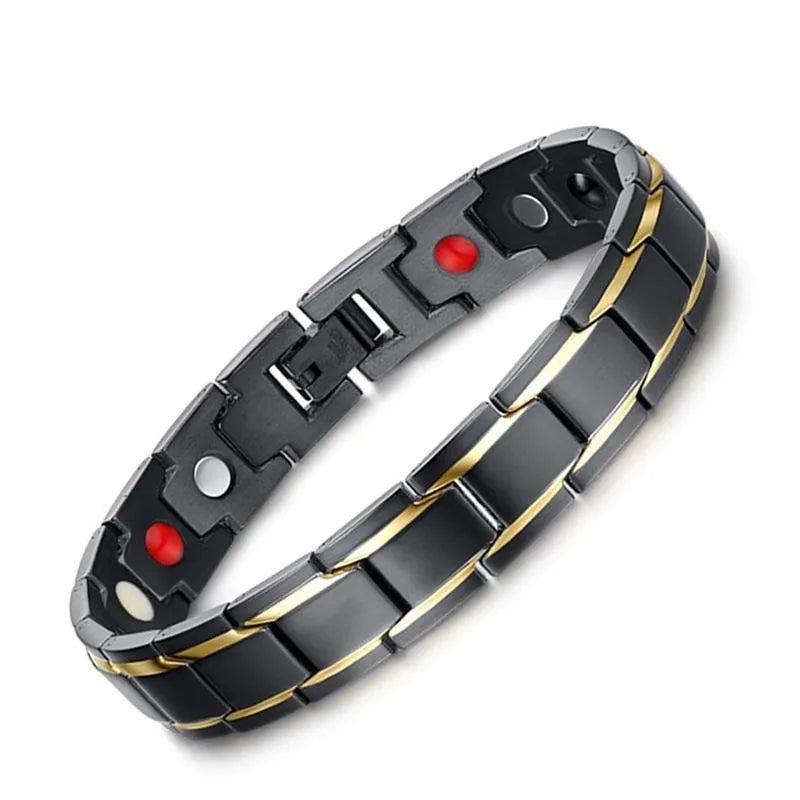 Pulseira Terapêutica de Força Masculina Estilosa e Moderna Ajustável Saúde Dormir Melhor Energia Pulseiras Bio Magnéticas Braceletes para Presente Masculino