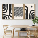 Arte de Parede Abstrata Moderna Geométrica de Meados do Século Arcos Pretos Poster em Lona HD Decoração para Sala de Estar e Quarto