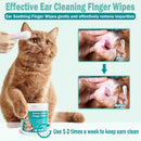 Lenços de Limpeza de Ouvido para Pets, Lenços de Dedo para Limpeza de Ouvido de Gatos e Cães, Almofadas Oticas Macias e Fáceis de Limpar, Suprimentos para Pets para Alívio Regular de Odores