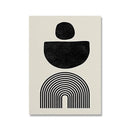 Arte de Parede Abstrata Moderna Geométrica de Meados do Século Arcos Pretos Poster em Lona HD Decoração para Sala de Estar e Quarto
