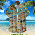 Camiseta Masculina Impressa em 3D de Animais Marinhos com Peixes Harajuku Diversas Camisetas Engraçadas Havaiana Casual de Rua Praia na Moda Blusa com Botões