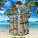Camiseta Masculina Impressa em 3D de Animais Marinhos com Peixes Harajuku Diversas Camisetas Engraçadas Havaiana Casual de Rua Praia na Moda Blusa com Botões