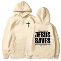 Moletom Jesus Salva João 3:16-17: Blusa de Manga Longa com Versículo Bíblico Cristão para Homens e Mulheres, Roupas de Inverno Confortáveis com Bolso e Estampa Gráfica