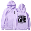 Moletom Jesus Salva João 3:16-17: Blusa de Manga Longa com Versículo Bíblico Cristão para Homens e Mulheres, Roupas de Inverno Confortáveis com Bolso e Estampa Gráfica