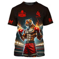 Camiseta Personalizada de Boxe com Nome Roupas Masculinas Camisetas de Luta Muay Thai Legais Camisetas 3D Impressas Personalidade Boxes Esporte Fitness Tee Top