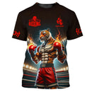 Camiseta Personalizada de Boxe com Nome Roupas Masculinas Camisetas de Luta Muay Thai Legais Camisetas 3D Impressas Personalidade Boxes Esporte Fitness Tee Top